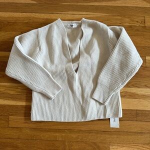 The Frankie Shop 100% Wool Cream Ribbed Cardigan